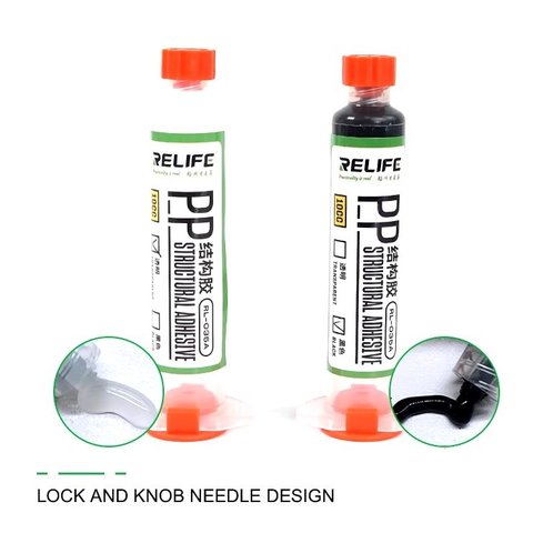 Glue RELIFE RL-035A, (polyurethane, black, for gluing back covers, for display frames, 30 ml) Preview 1