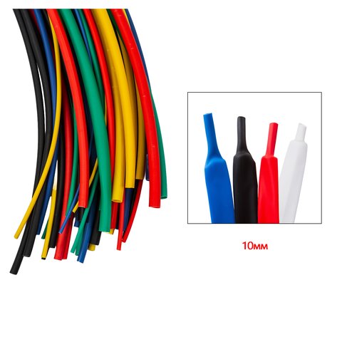 Термоусадочная трубка, 1 м, 10 мм, красная Превью 1