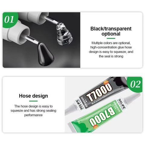 Клей-герметик RELIFE B7000, для приклеювання дисплея/сенсорного екрана, 15 мл, прозорий Прев'ю 4