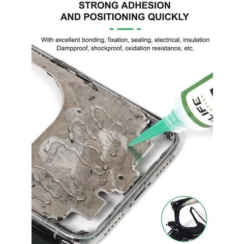 Клей RELIFE RL-035A, полиуретановый, прозрачный, для приклеивания задних крышек, для дисплейных рамок, 10 мл Превью 3