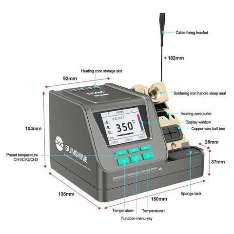 Паяльна станція Sunshine H3, цифрова, 80 Вт Прев'ю 7