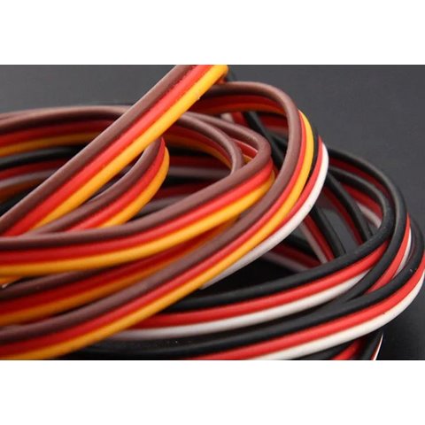 Сервокабель 3x26AWG, 0,13 мм², 1 м, плоский, оранжевый, коричневый, желтый Превью 2